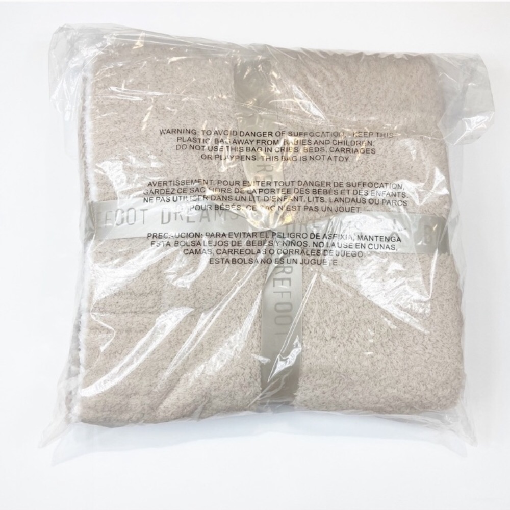 Barefoot Dreams Blanket Throw Cozychic Contrast Cream and White NWT - Picture 5 of 5